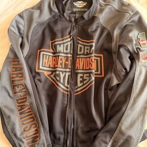 Harley-Davidson Black Mesh Jacket with Orange Logo